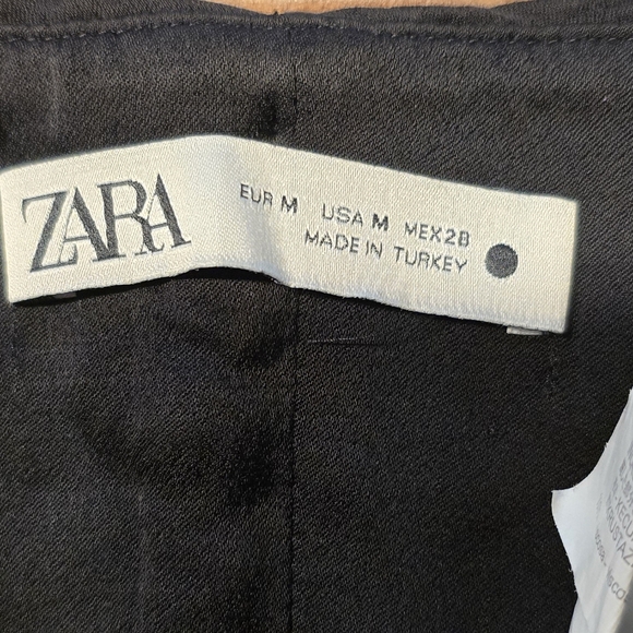 Zara Black Ruched Womens Crop Top Size Medium - Picture 6 of 6